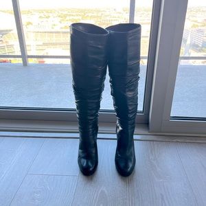 Prada Leather Wedge Boots